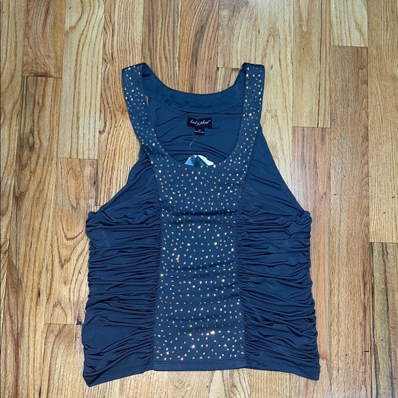 NEW Baby Phat Black Sleeveless Top with Gold Accents 1X - Picture 1 of 13